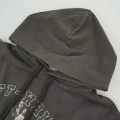 「#4217」offwhite hooded sweatshirt with psalm and Madonna print on chest