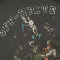 「#4217」offwhite hooded sweatshirt with psalm and Madonna print on chest