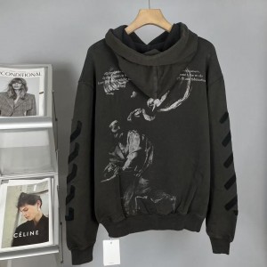 「#4218」offwhite washed old man religious hoodie