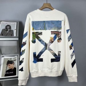 「#4222」offwhite Monet oil painting round neck sweatshirt