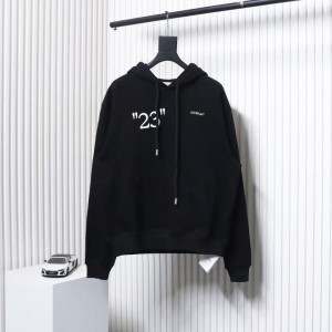「#4223」offwhite number 23 hooded sweatshirt slash letter hoodie