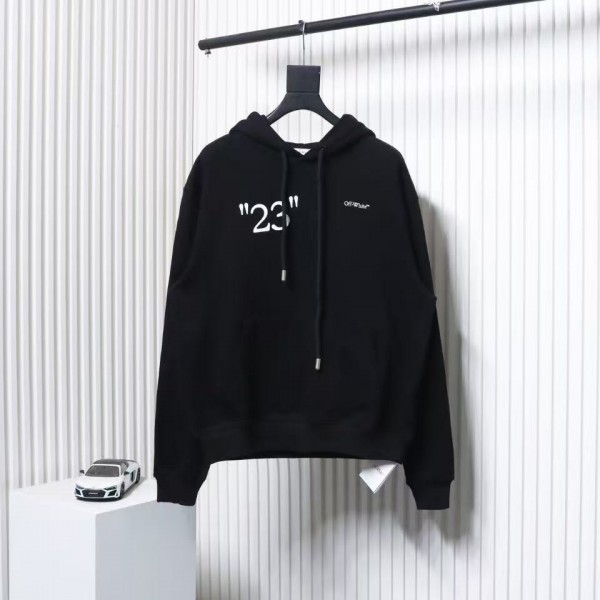 「#4223」offwhite number 23 hooded sweatshirt slash letter hoodie