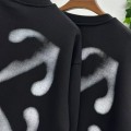 「#4224」offwhite fuzzy arrow round neck sweatshirt