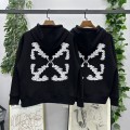 「#4226」offwhite24 autumn and winter embroidered arrow hooded sweatshirt