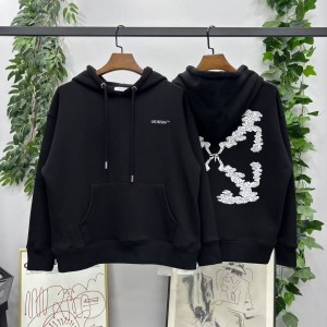 「#4226」offwhite24 autumn and winter embroidered arrow hooded sweatshirt