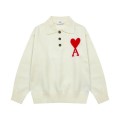 「#4233」Amiri autumn and winter new big heart jacquard collar pullover sweater