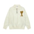 「#4233」Amiri autumn and winter new big heart jacquard collar pullover sweater