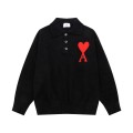 「#4233」Amiri autumn and winter new big heart jacquard collar pullover sweater