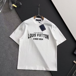 「#4235」Louis Vuitton logo print crew neck T-shirt