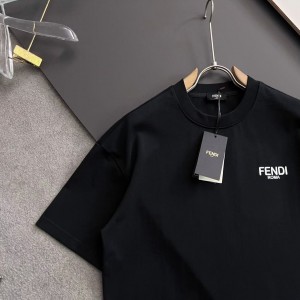 「#4237」Fendi alloy letter logo round neck T-shirt