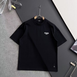 「#4237」Fendi alloy letter logo round neck T-shirt