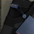 「#4242」Louis Vuitton SpringSummer Black Checkerboard Label Toothbrush Embroidery T-shirt