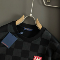 「#4242」Louis Vuitton SpringSummer Black Checkerboard Label Toothbrush Embroidery T-shirt