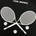 「#4243」Moncler SpringSummer Black Racket Printed Craft T-shirt