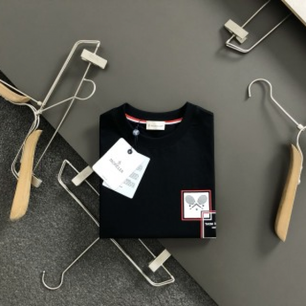 Moncler SpringSummer Black Racket Printed Craft T-shirt