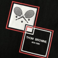 「#4243」Moncler SpringSummer Black Racket Printed Craft T-shirt