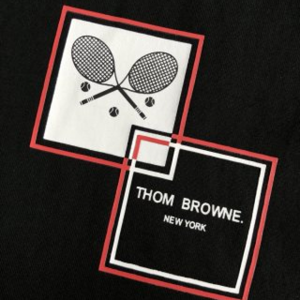 Moncler SpringSummer Black Racket Printed Craft T-shirt