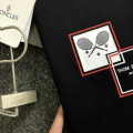 「#4243」Moncler SpringSummer Black Racket Printed Craft T-shirt