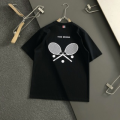 「#4243」Moncler SpringSummer Black Racket Printed Craft T-shirt