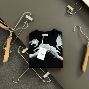 「#4244」Dior SpringSummer White Two-Hand Direct Ink Jewelry Printed T-shirt