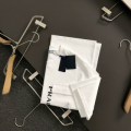 「#4250」Prada SpringSummer White Pocket Letter Leather Fusion Metal Triangle Logo T-shirt