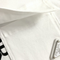 「#4250」Prada SpringSummer White Pocket Letter Leather Fusion Metal Triangle Logo T-shirt