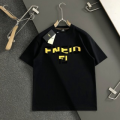 「#4251」Fendi Spring and Summer Black Letter Deconstruction Printed T-shirt