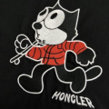 「#4253」Moncler Spring and Summer Black Cartoon Embroidered T-shirt