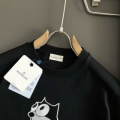 「#4253」Moncler Spring and Summer Black Cartoon Embroidered T-shirt