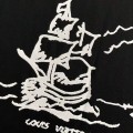 「#4254」Louis Vuitton SpringSummer Black Letters Front and Back Echo Letters Offset Printed T-shirt