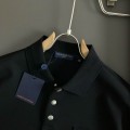 「#4255」Louis Vuitton new imported polo T-shirt with metal pocket inserts