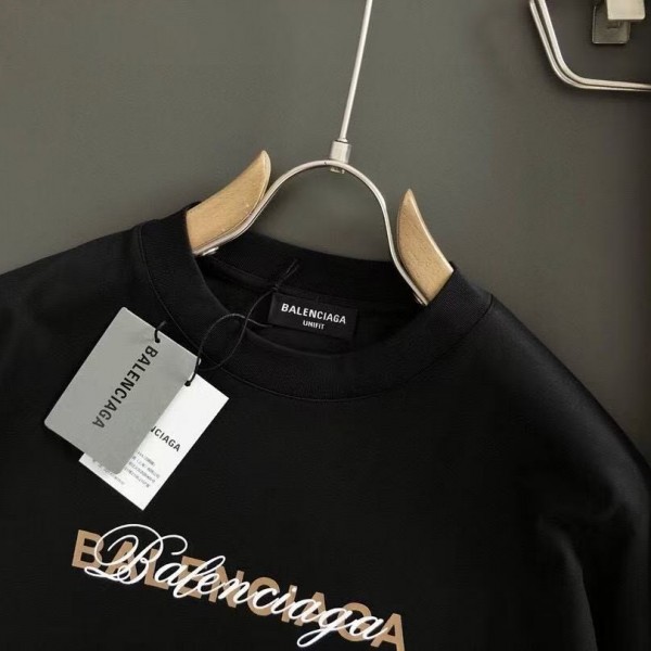 Balenciaga Black partition processing print, overlapping elements fusion front and back echo printed