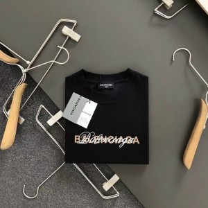 「#4257」Balenciaga Black partition processing print, overlapping elements fusion front and back echo printed