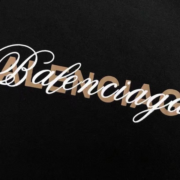 Balenciaga Black partition processing print, overlapping elements fusion front and back echo printed