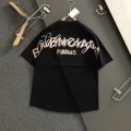 「#4257」Balenciaga Black partition processing print, overlapping elements fusion front and back echo printed
