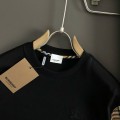 「#4259」Burberry Black plaid embroidery combines knight embroidery exquisite craftsmanship T-shirt
