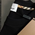 「#4259」Burberry Black plaid embroidery combines knight embroidery exquisite craftsmanship T-shirt