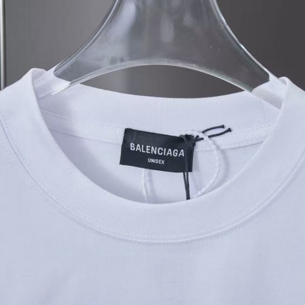 Balenciaga SpringSummer new fur patch frog glue logo hot stamping T-shirt