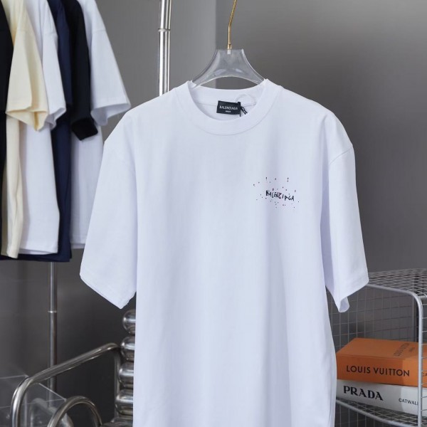 Balenciaga SpringSummer New Style Graffiti Hand-painted Letters Logo Printed T-shirt