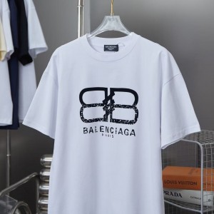 「#4267」Balenciaga SpringSummer New Flocked Letter Logo Printed T-shirt