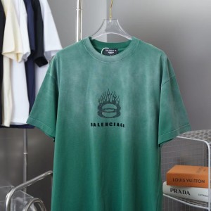 「#4268」Balenciaga SpringSummer New Flame Hot Diamond T-shirt