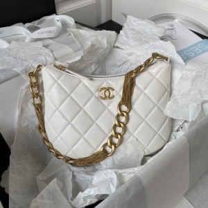 「#1178」Chanel 22 3A Small Hobo Sheepskin Underarm Bag AS4220 Tassel Hardware, Top Quality 17.5 * 24 * 6cm