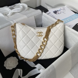 「#1178」Chanel 22 3A Small Hobo Sheepskin Underarm Bag AS4220 Tassel Hardware, Top Quality 17.5 * 24 * 6cm