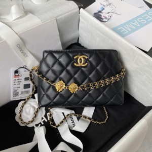 「#1182」Chanel 23A Golden Little Lion Chain Bag AP3429, Top Quality Size: 19 * 13 * 8cm