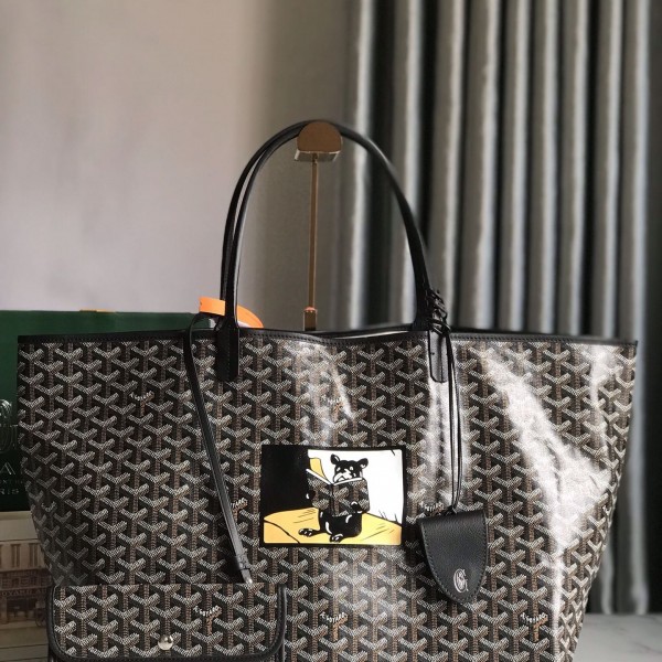 「#1217」Goyard Saint Louis GM special painted Dou style shopping bag