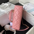 「#1283」Chanel 23A Premium Handmade Sheepskin Portable Lunch Box Bag AS4201, Top Quality Size: 17 * 21 * 5.5
