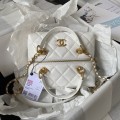 「#1284」Chanel 23A Premium Handmade Sheepskin Portable Lunch Box Bag AS4201, Top Quality Size: 17 * 21 * 5.5