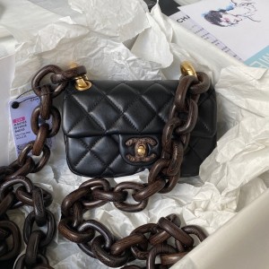 「#1286」Chanel 23A Dakar Advanced Handicraft Workshop Peach Wood Limited CF Mini AS4165, Top Quality