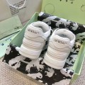 「#4417」Off-White Out-Off-Office Leather  Black and white contrast Sneakers