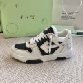 「#4417」Off-White Out-Off-Office Leather  Black and white contrast Sneakers